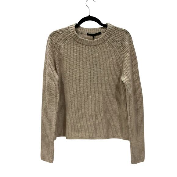Jenni Kayne Women’s Cashmere Fisherman Sweater Large Oatmeal Knit Pullover - Picture 6 of 16